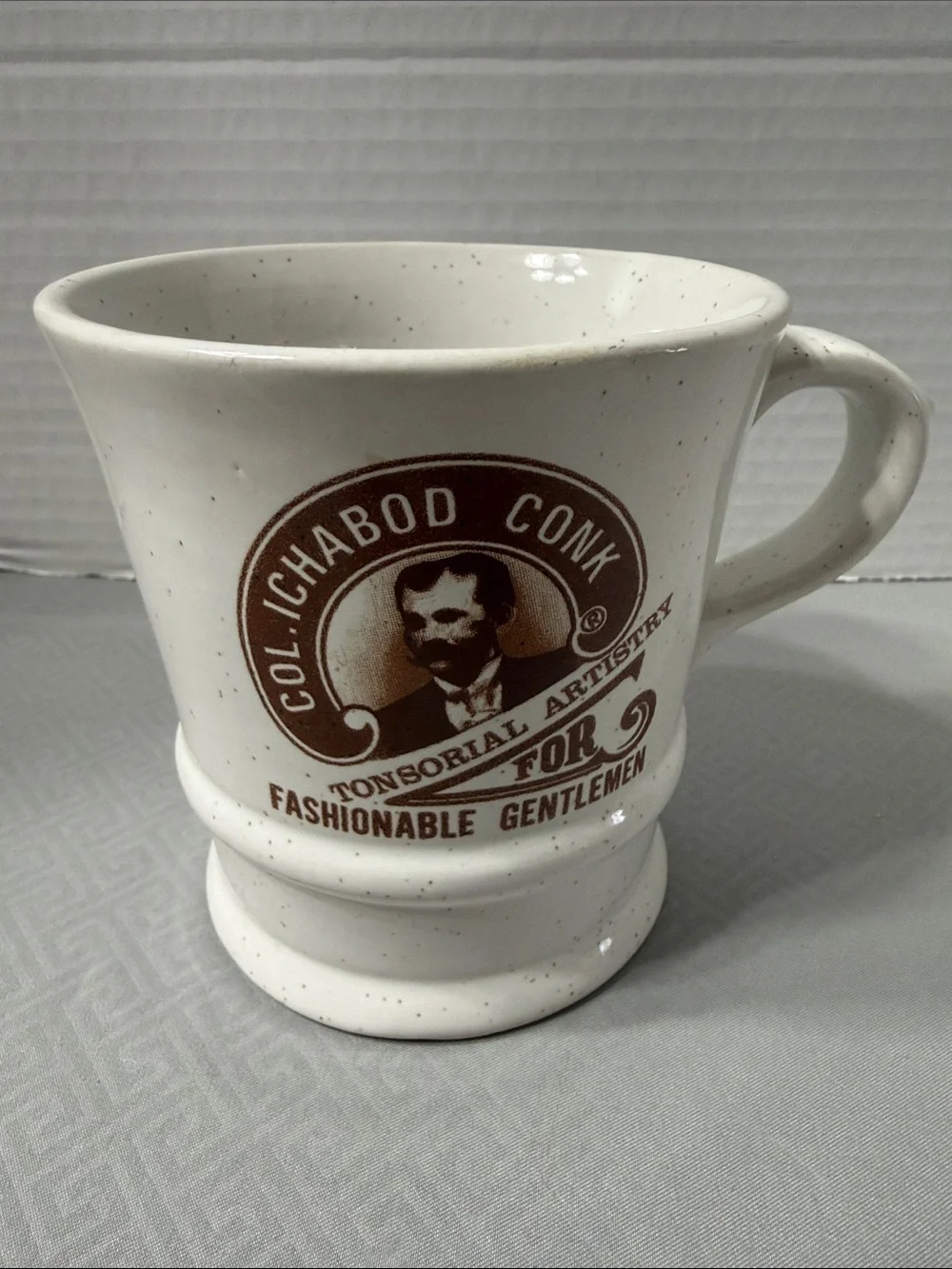 Vtg Col. Ichabod Conk Tonsorial Artistry Ceramic Shaving Mug